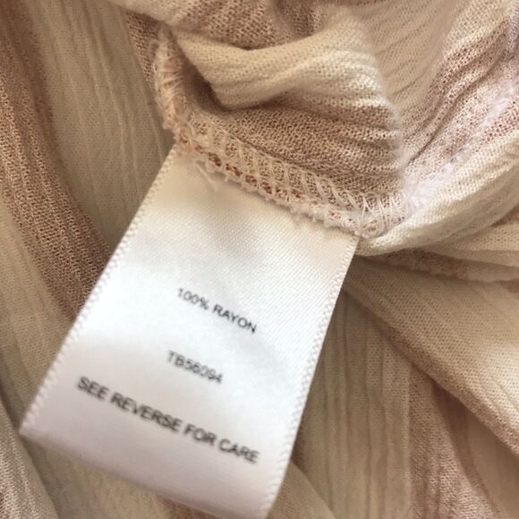 Vixbe Womens Top XL Roll Tab Sleeve Button Up Striped Rayon Coastal Beachy - Picture 9 of 10